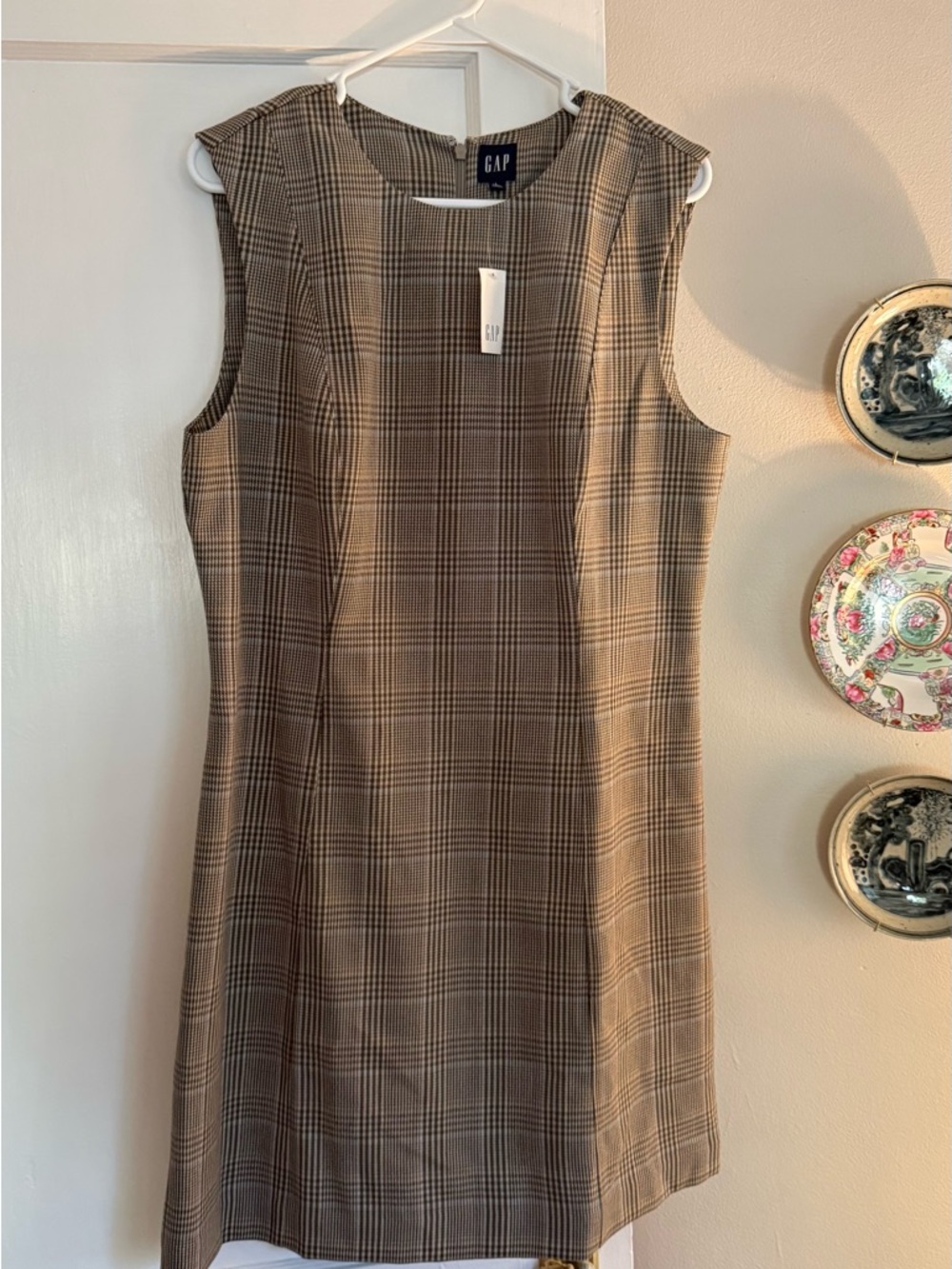 GAP Sleeveless Plaid Shift Dress size Large Tall